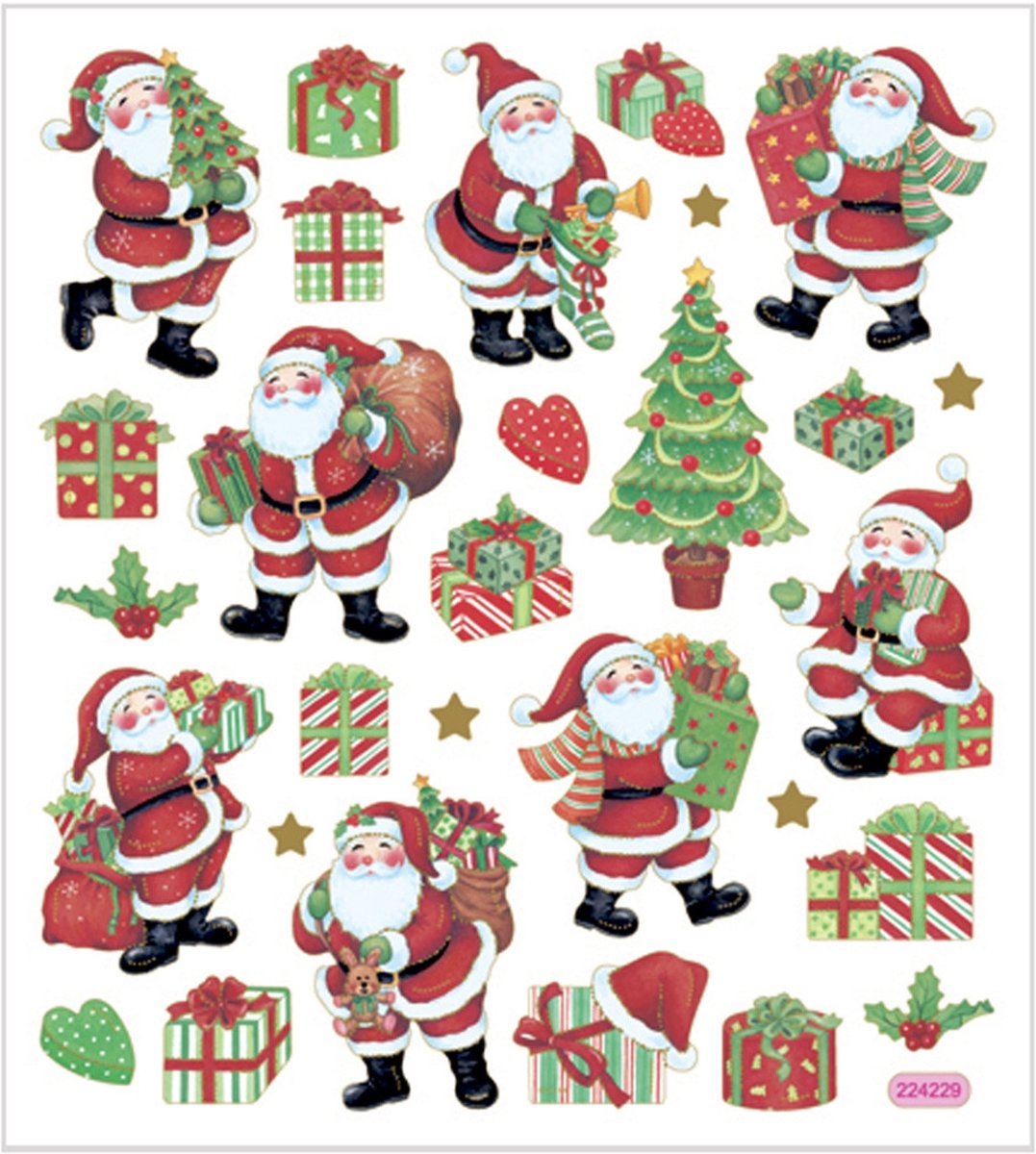 Stickers, vel 15x16,5 cm, circa 29 stuk, kerstfiguren, 1vel [HOB-29185]